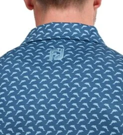 FootJoy Men's Leaping Dolphins Print Lisle Golf Polo Shirt -Golf Equipment Discount Store 0074801 footjoy mens leaping dolphins print lisle golf polo shirt