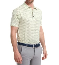 FootJoy Men's Leaping Dolphins Print Lisle Golf Polo Shirt -Golf Equipment Discount Store 0074809 footjoy mens leaping dolphins print lisle golf polo shirt