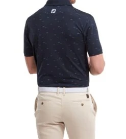 FootJoy Men's School Of Fish Print Lisle Golf Polo Shirt -Golf Equipment Discount Store 0074833 footjoy mens school of fish print lisle golf polo shirt