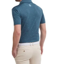 FootJoy Men's School Of Fish Print Lisle Golf Polo Shirt -Golf Equipment Discount Store 0074834 footjoy mens school of fish print lisle golf polo shirt