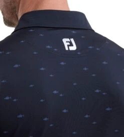 FootJoy Men's School Of Fish Print Lisle Golf Polo Shirt -Golf Equipment Discount Store 0074835 footjoy mens school of fish print lisle golf polo shirt