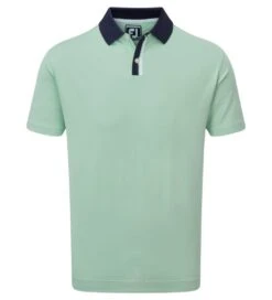 FootJoy Men's Solid Stripe Placket Pique Golf Polo Shirt