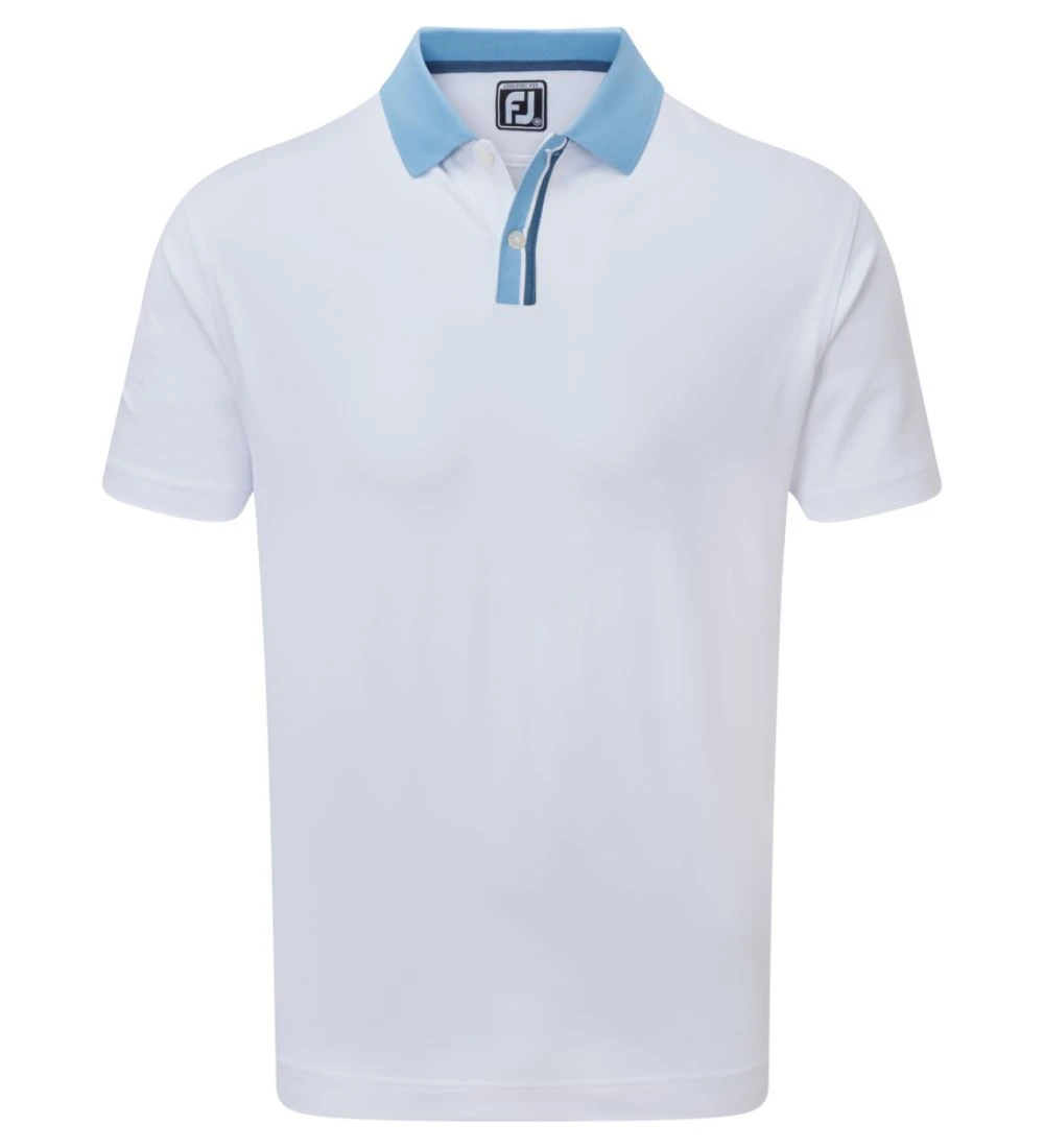 FootJoy Men's Solid Stripe Placket Pique Golf Polo Shirt 5 FootJoy Men's Solid Stripe Placket Pique Golf Polo Shirt - Image 3