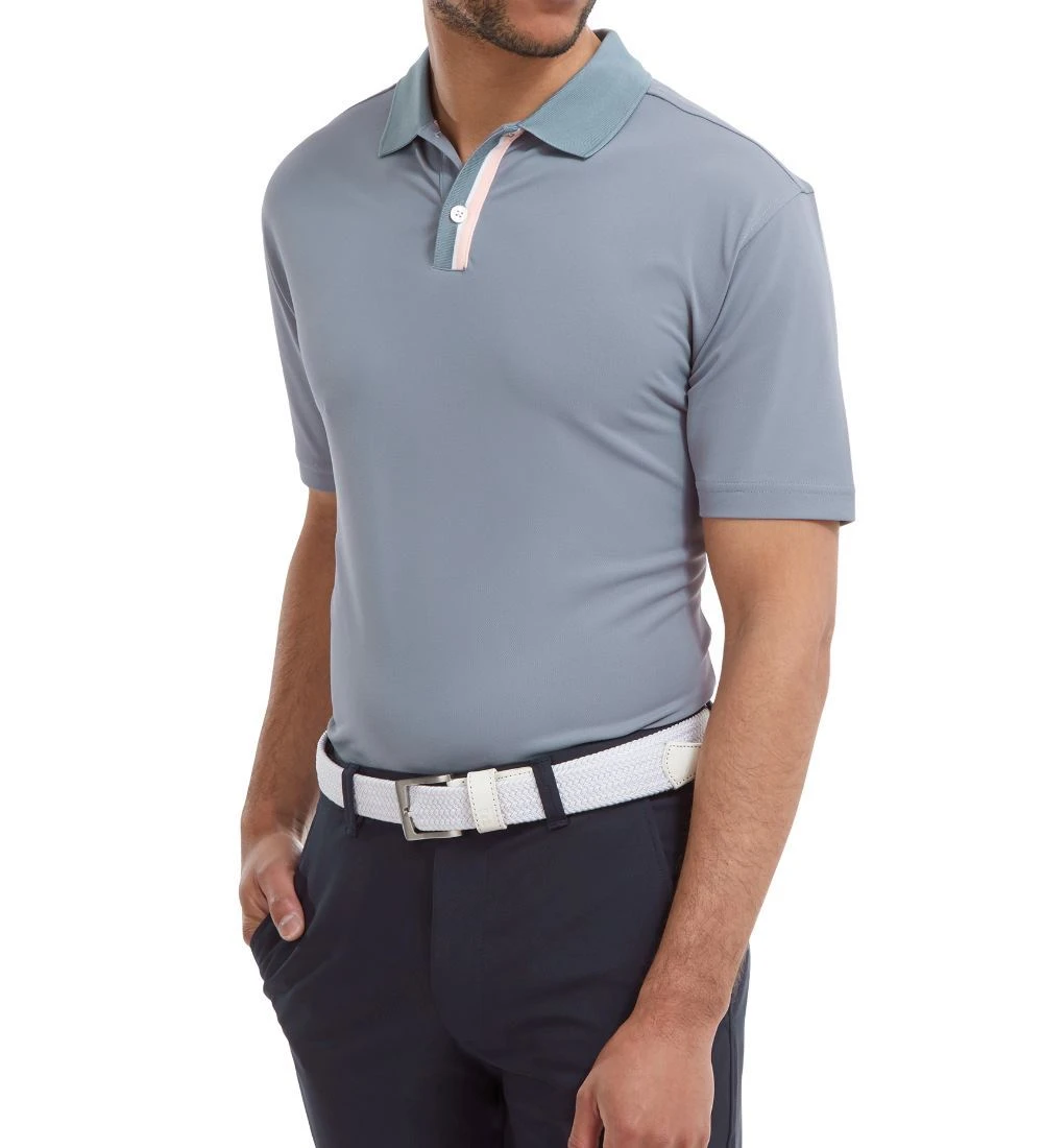 FootJoy Men's Solid Stripe Placket Pique Golf Polo Shirt 10 FootJoy Men's Solid Stripe Placket Pique Golf Polo Shirt - Image 8