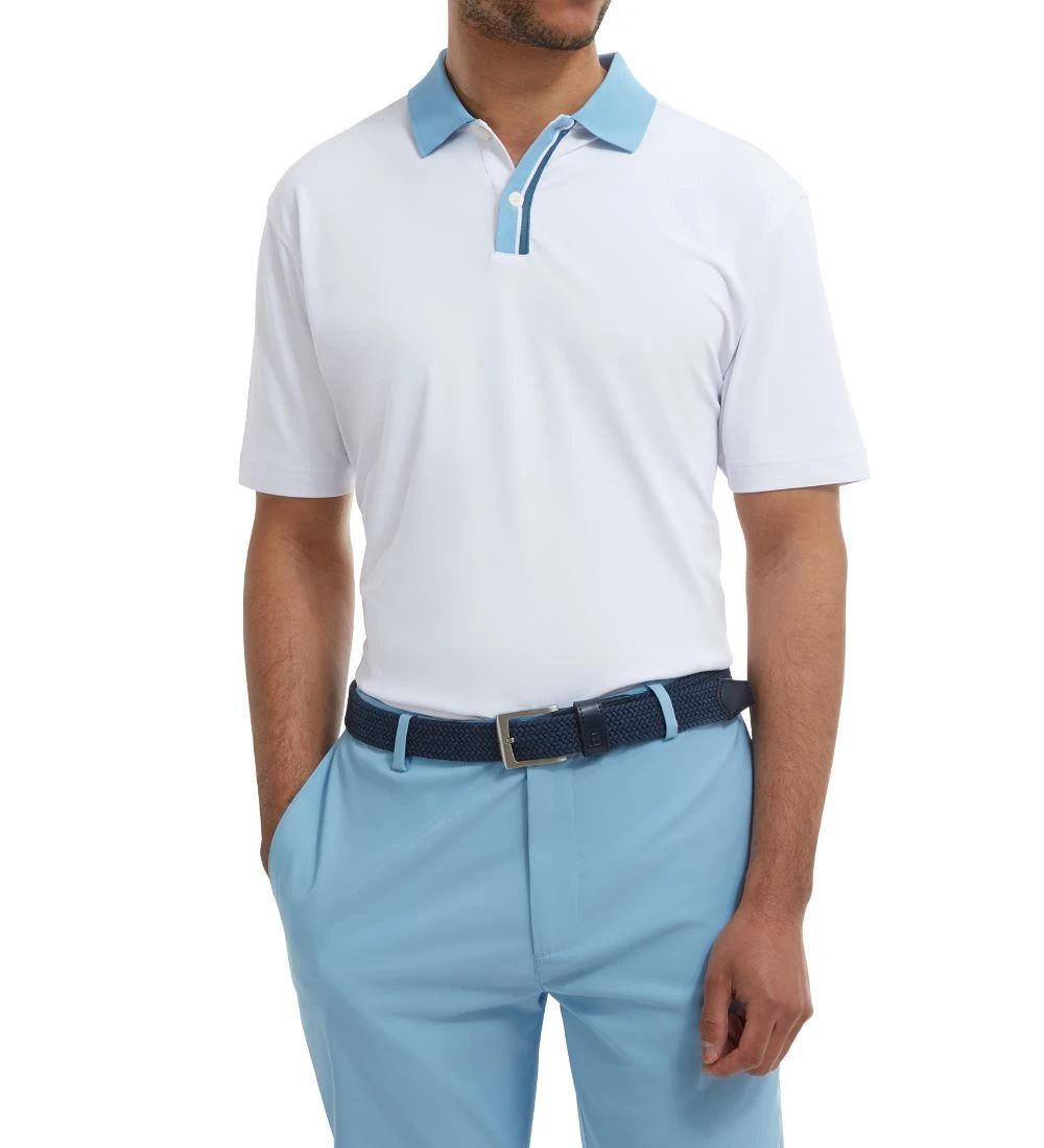 FootJoy Men's Solid Stripe Placket Pique Golf Polo Shirt 11 FootJoy Men's Solid Stripe Placket Pique Golf Polo Shirt - Image 9