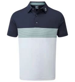 FootJoy Men's Colour Block Pique Golf Polo Shirt