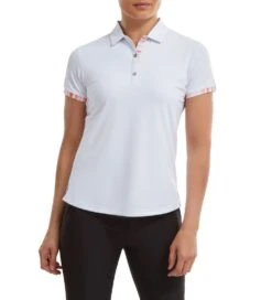 FootJoy Ladies Watercolour Trim Pique Golf Polo Shirt -Golf Equipment Discount Store 0075224 footjoy ladies watercolour trim pique golf polo shirt