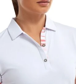 FootJoy Ladies Watercolour Trim Pique Golf Polo Shirt -Golf Equipment Discount Store 0075228 footjoy ladies watercolour trim pique golf polo shirt