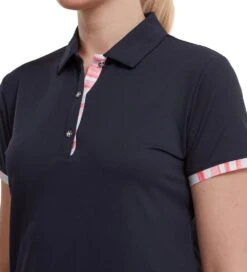 FootJoy Ladies Watercolour Trim Pique Golf Polo Shirt -Golf Equipment Discount Store 0075229 footjoy ladies watercolour trim pique golf polo shirt