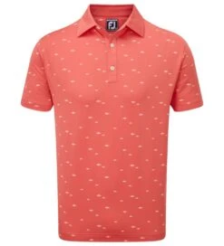 FootJoy Men's School Of Fish Print Lisle Golf Polo Shirt -Golf Equipment Discount Store 0078855 footjoy mens school of fish print lisle golf polo shirt