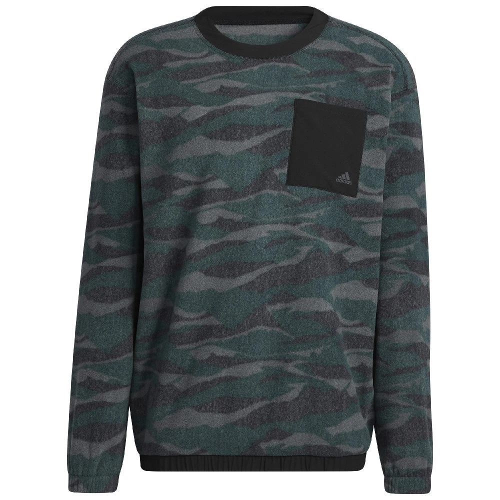Adidas Men's Texture-Print Crew Golf Sweatshirt 8 Adidas Men's Texture-Print Crew Golf Sweatshirt - Image 6