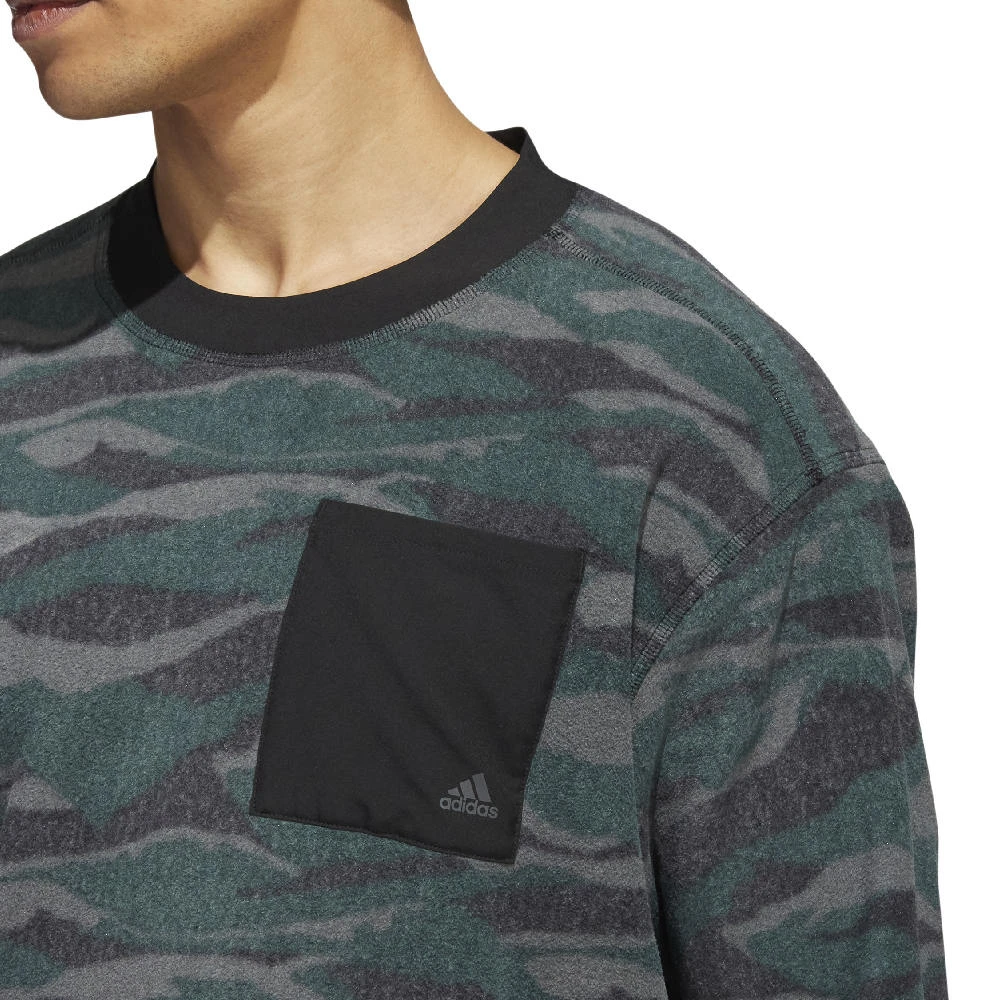Adidas Men's Texture-Print Crew Golf Sweatshirt 11 Adidas Men's Texture-Print Crew Golf Sweatshirt - Image 9