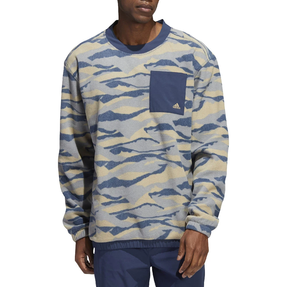Adidas Men's Texture-Print Crew Golf Sweatshirt 7 Adidas Men's Texture-Print Crew Golf Sweatshirt - Image 5