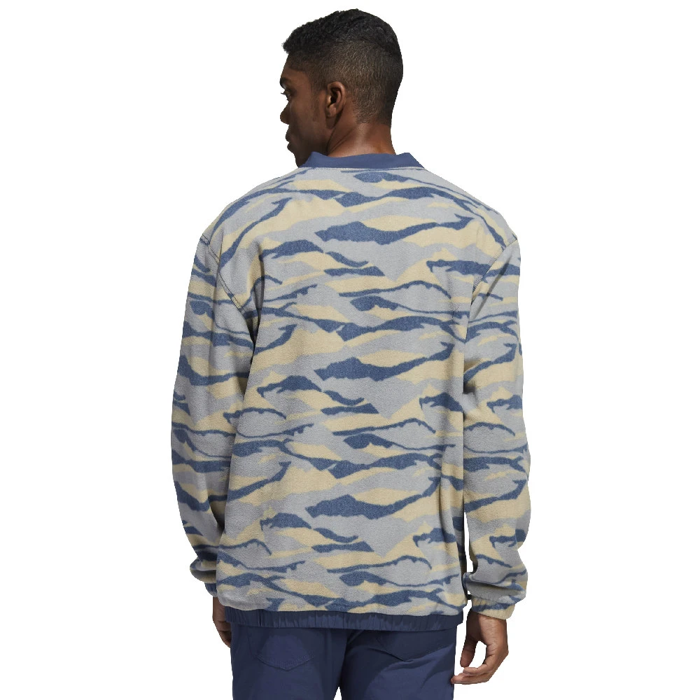 Adidas Men's Texture-Print Crew Golf Sweatshirt 4 Adidas Men's Texture-Print Crew Golf Sweatshirt - Image 2